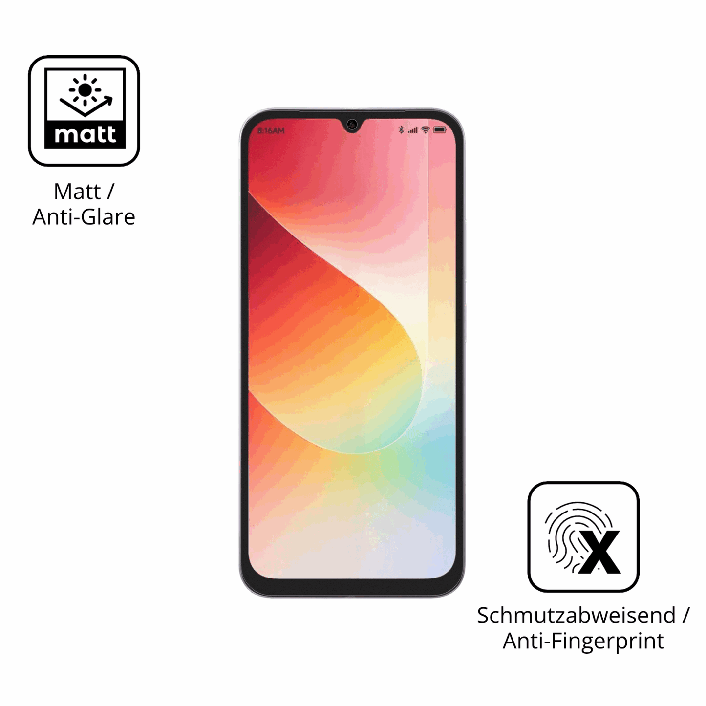 Dünne und entspiegelnde Folie passend zugeschnitten für Xiaomi Redmi 15A 5G