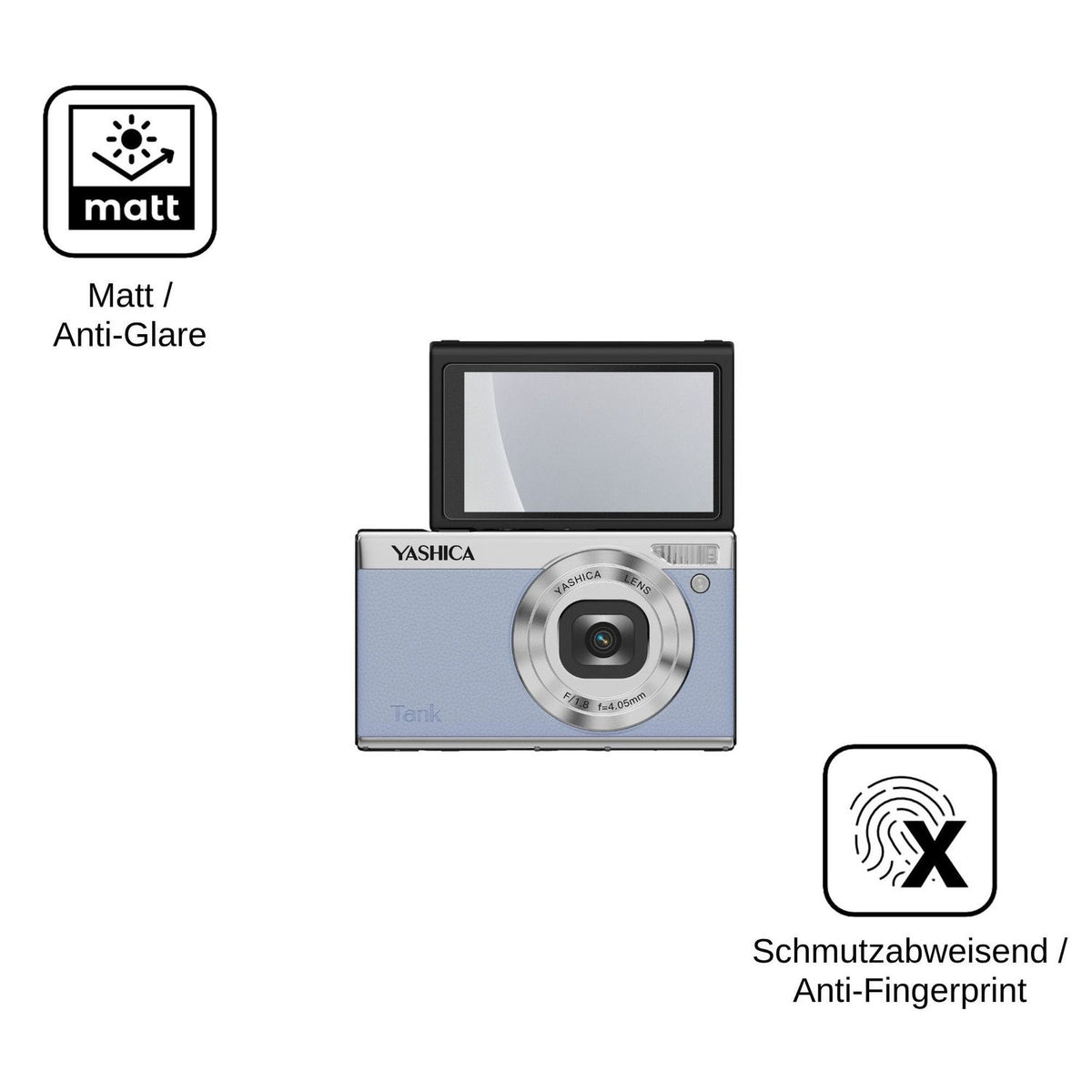4x Schutzfolie matt für Yashica Tank Compact Display-Schutzfolie