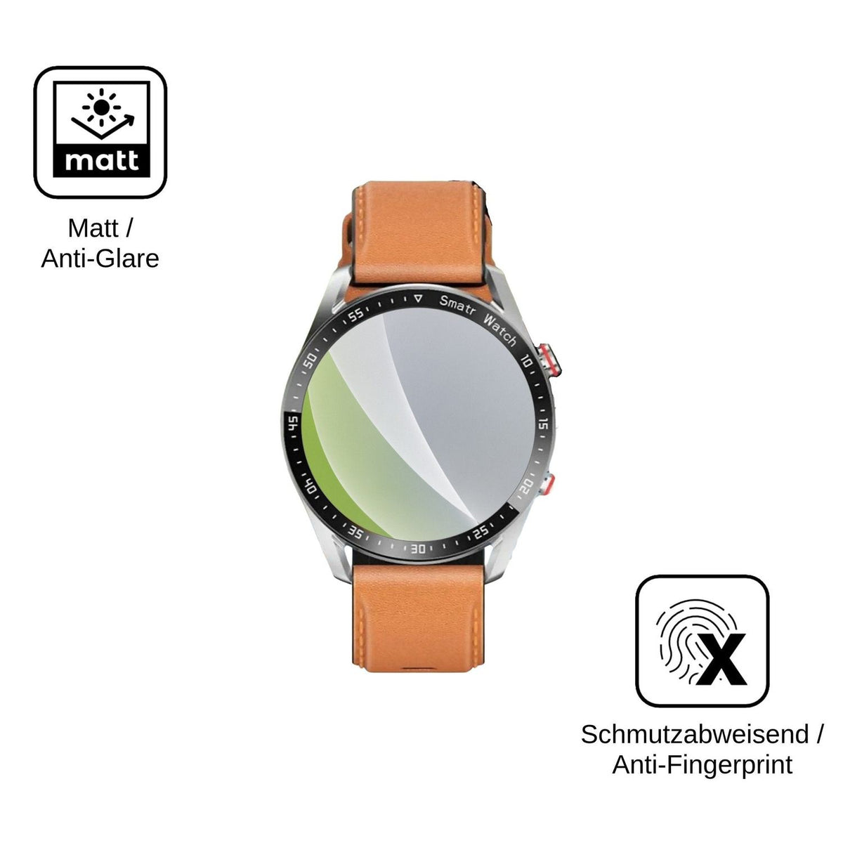 6x Schutzfolie matt für YEMASTER Smartwatch 1.28 Display-Schutzfolie
