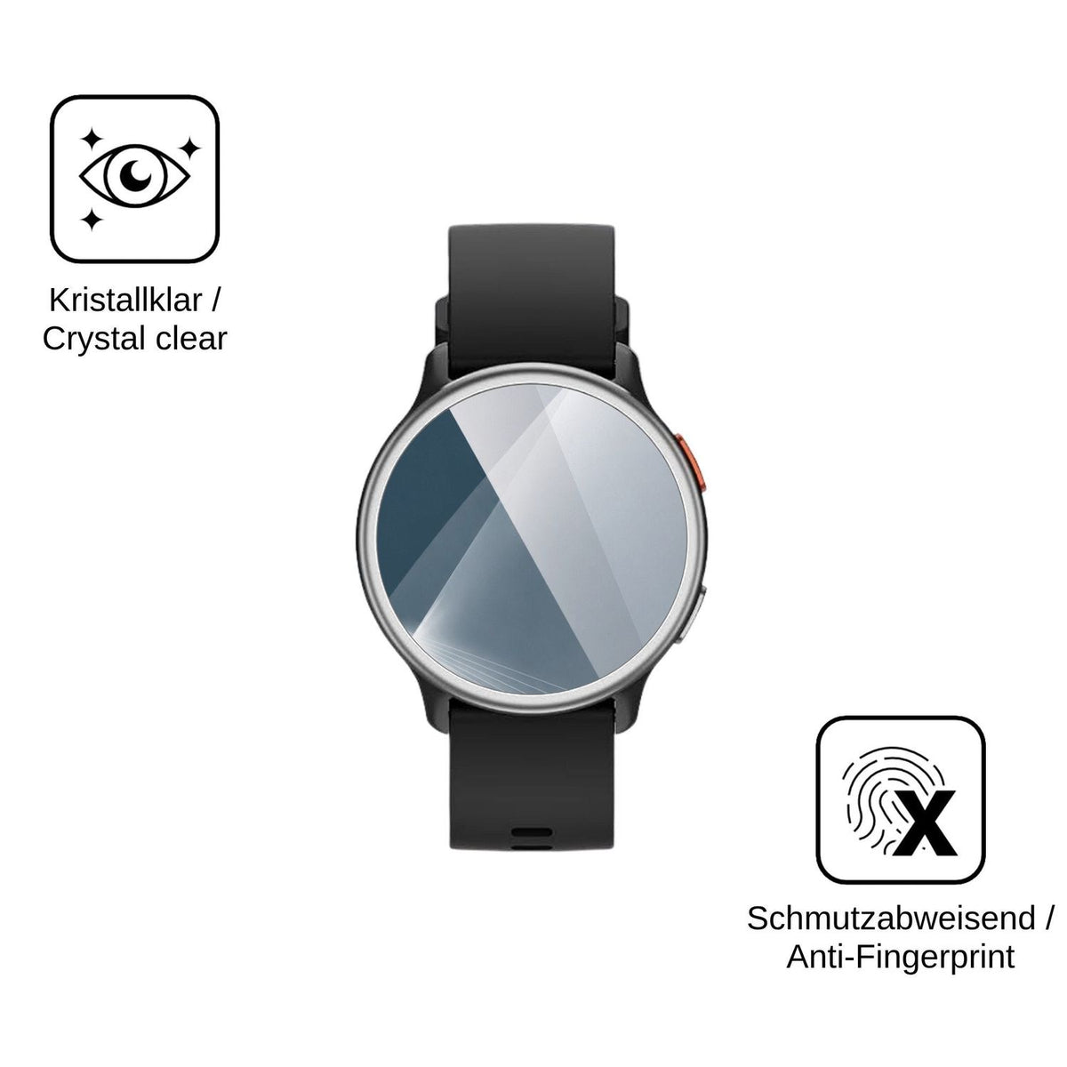2x 9H Schutzfolie für aeac 1.27 Smartwatch Panzerfolie