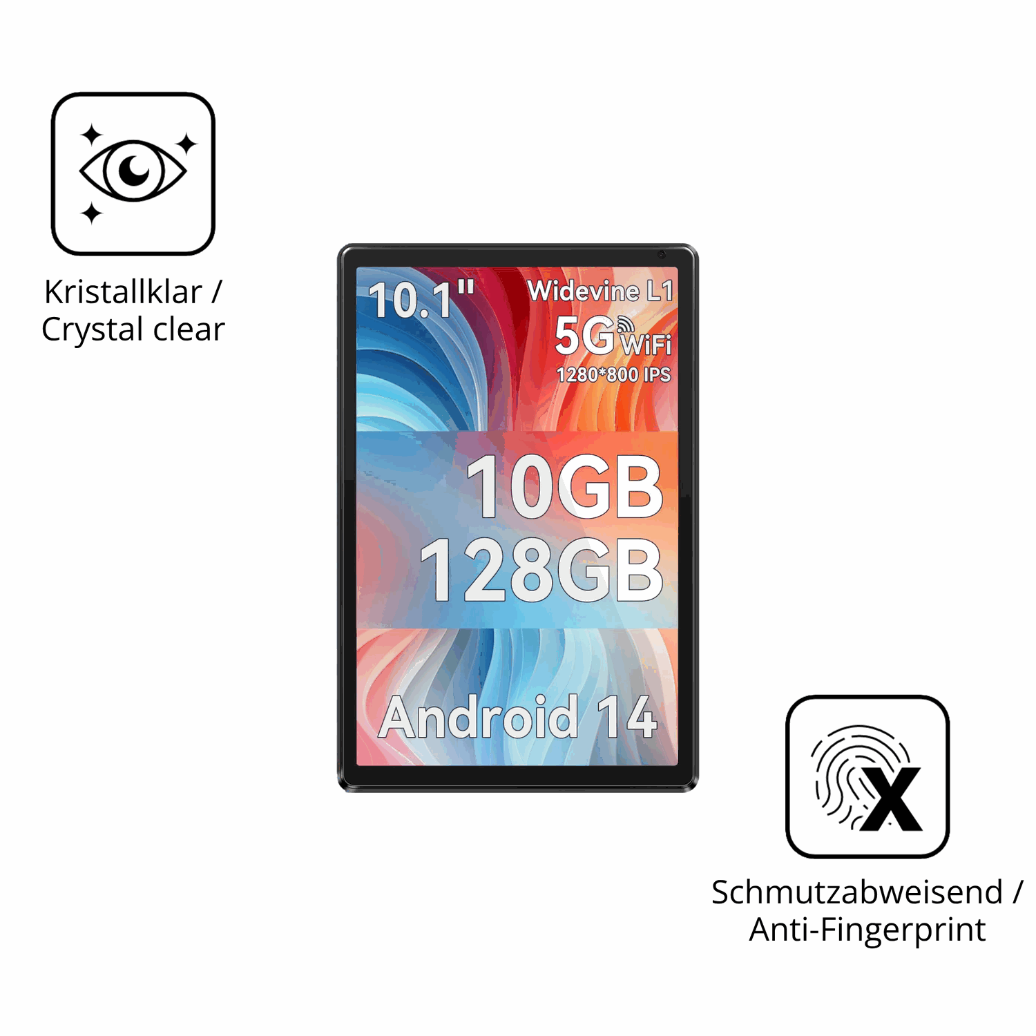 Flexible TPU-Folie passend zugeschnitten f�r Ainmel AMLC12 10.1 Zoll, vollst�ndige Abdeckung