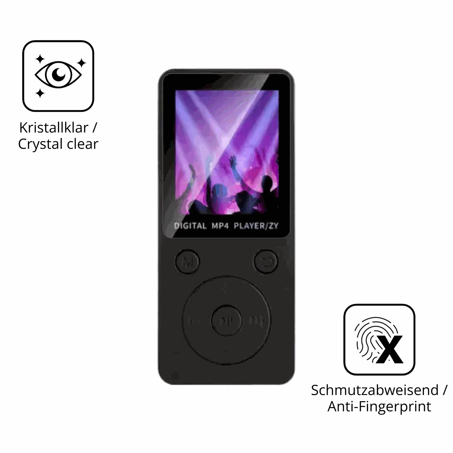 Flexible TPU-Folie passend zugeschnitten für Aivane S11 MP3-Player, vollständige Abdeckung