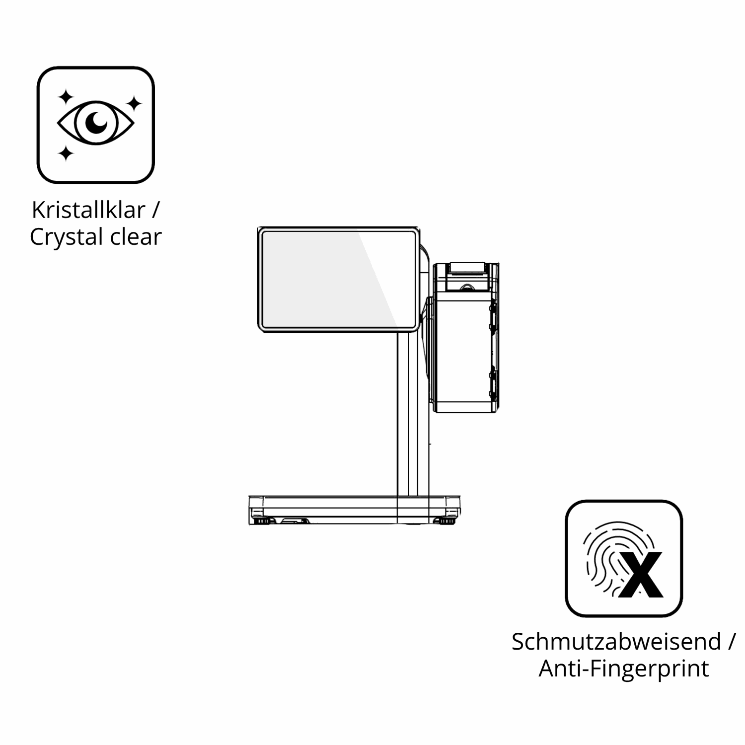 Flexible TPU-Folie passend zugeschnitten für Bizerba Q1 pro 400 12.1 Zoll, vollständige Abdeckung
