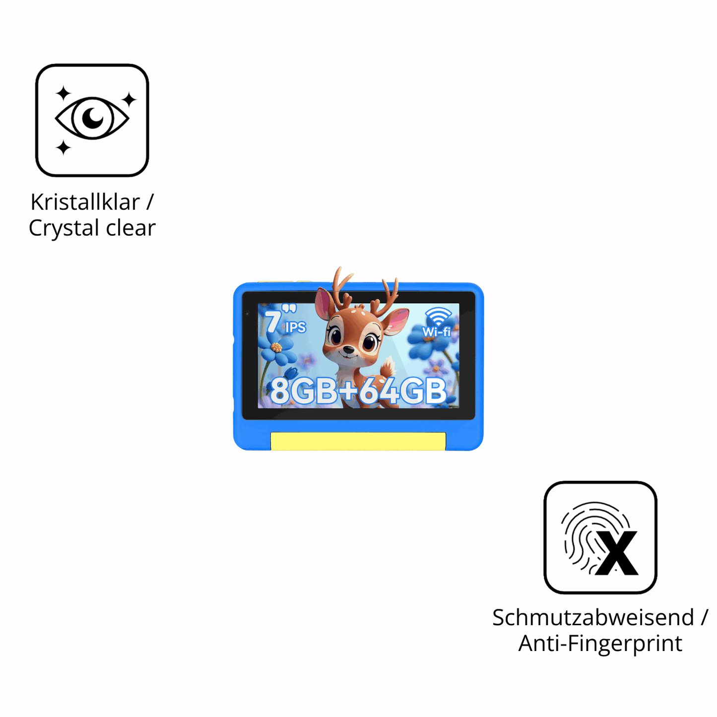 Flexible TPU-Folie passend zugeschnitten für Bufo Kids Tablet 7 Zoll, vollständige Abdeckung