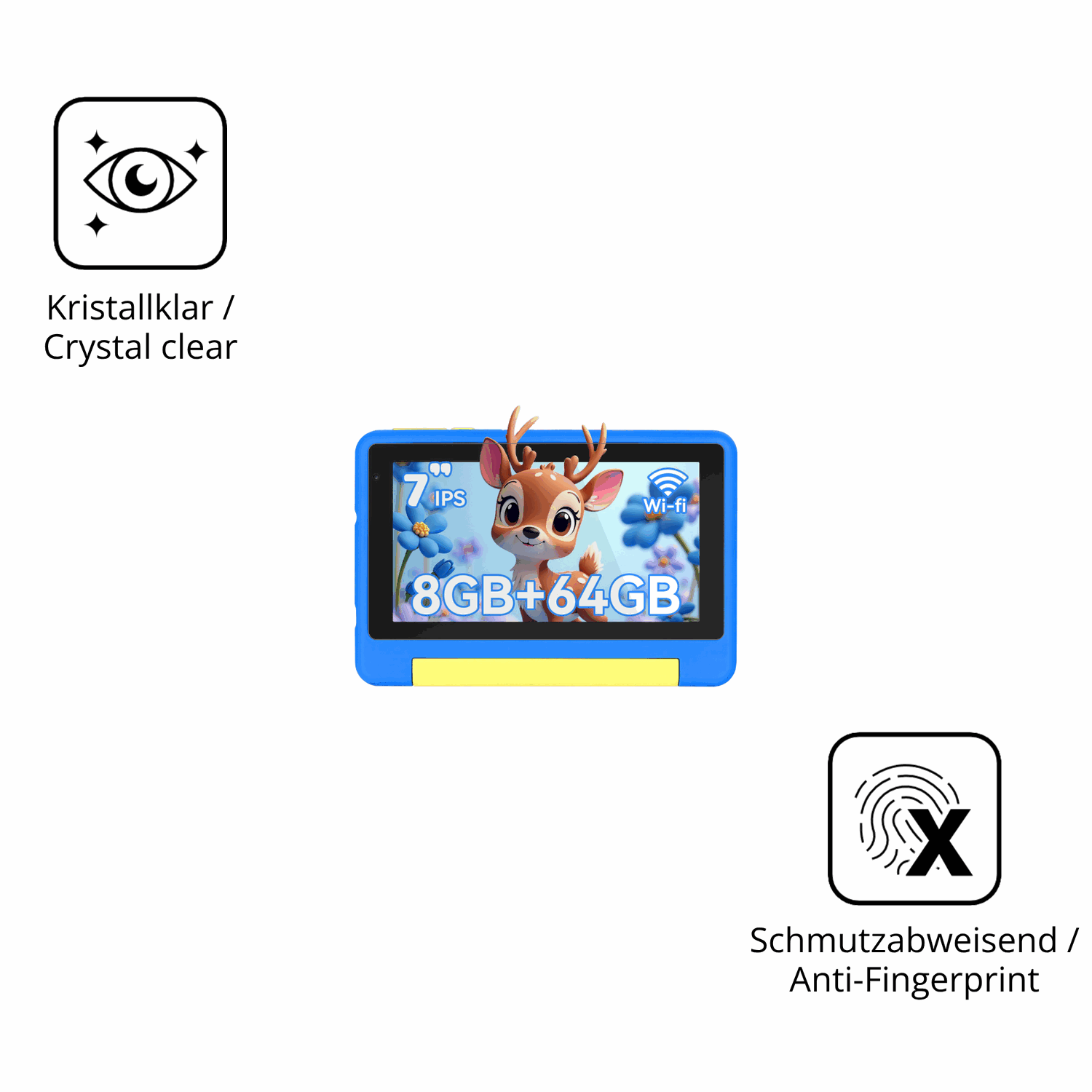 Flexible TPU-Folie passend zugeschnitten für Bufo Kids Tablet 7 Zoll, vollständige Abdeckung