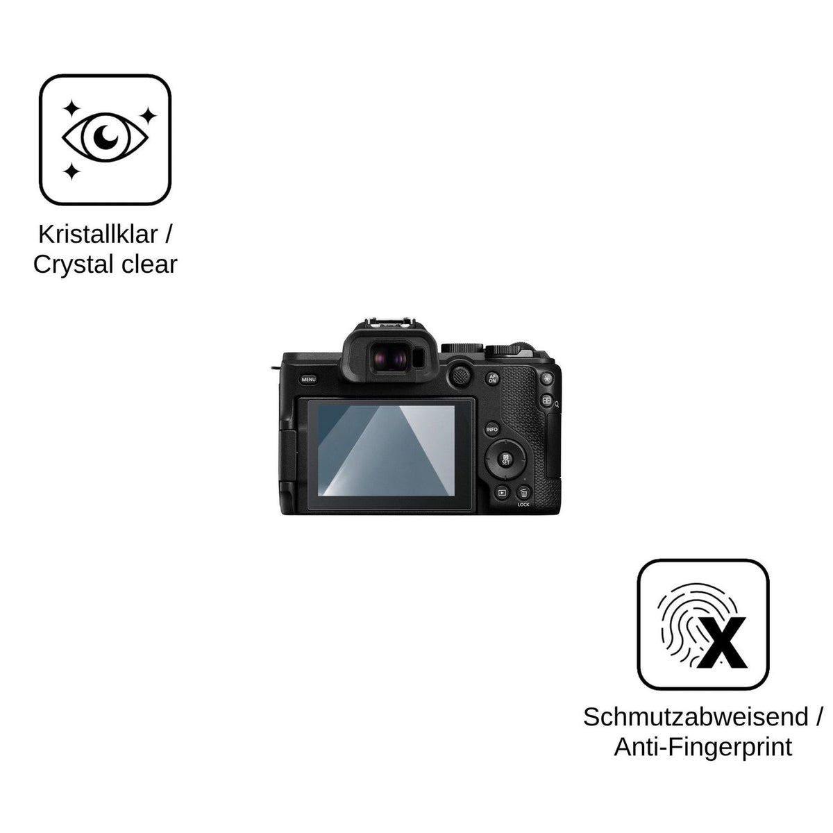 2x 9H Schutzfolie für Canon EOS R8 Mark II Panzerfolie