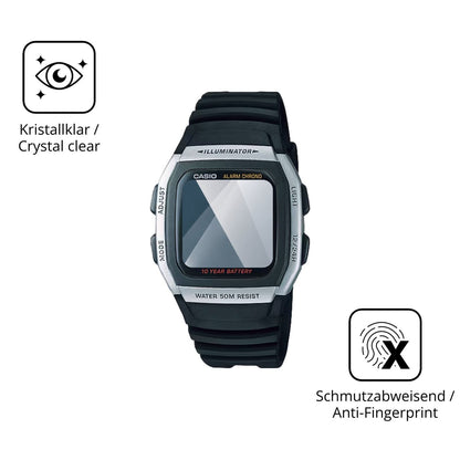 Flexible TPU-Folie passend zugeschnitten für Casio W-96H-1AV, vollständige Abdeckung