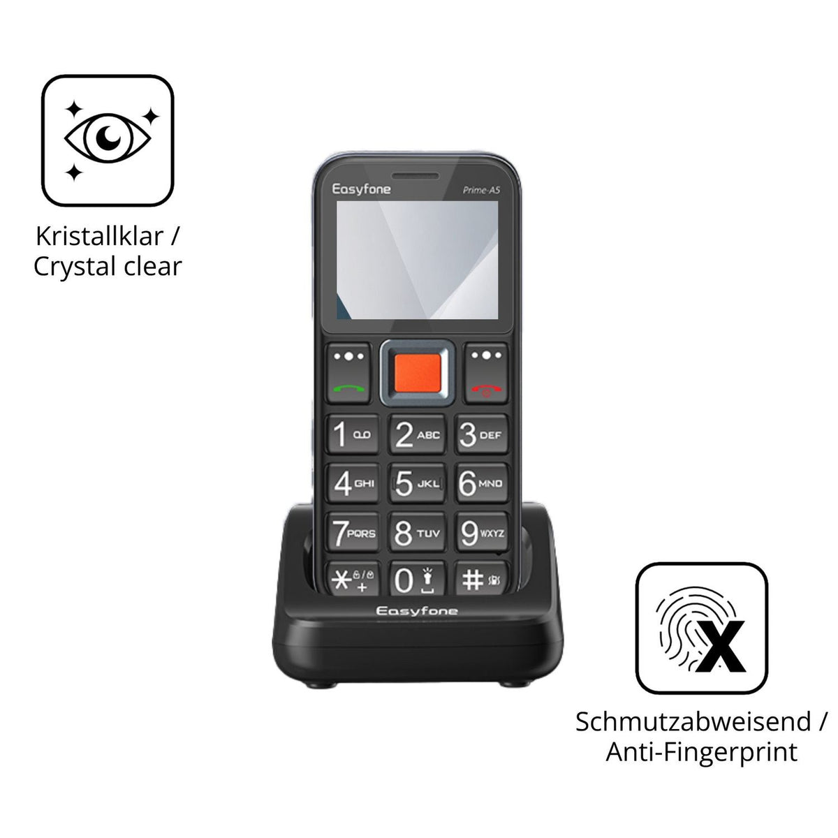 Flexible TPU-Folie passend zugeschnitten für Easyfone Prime T5, vollständige Abdeckung