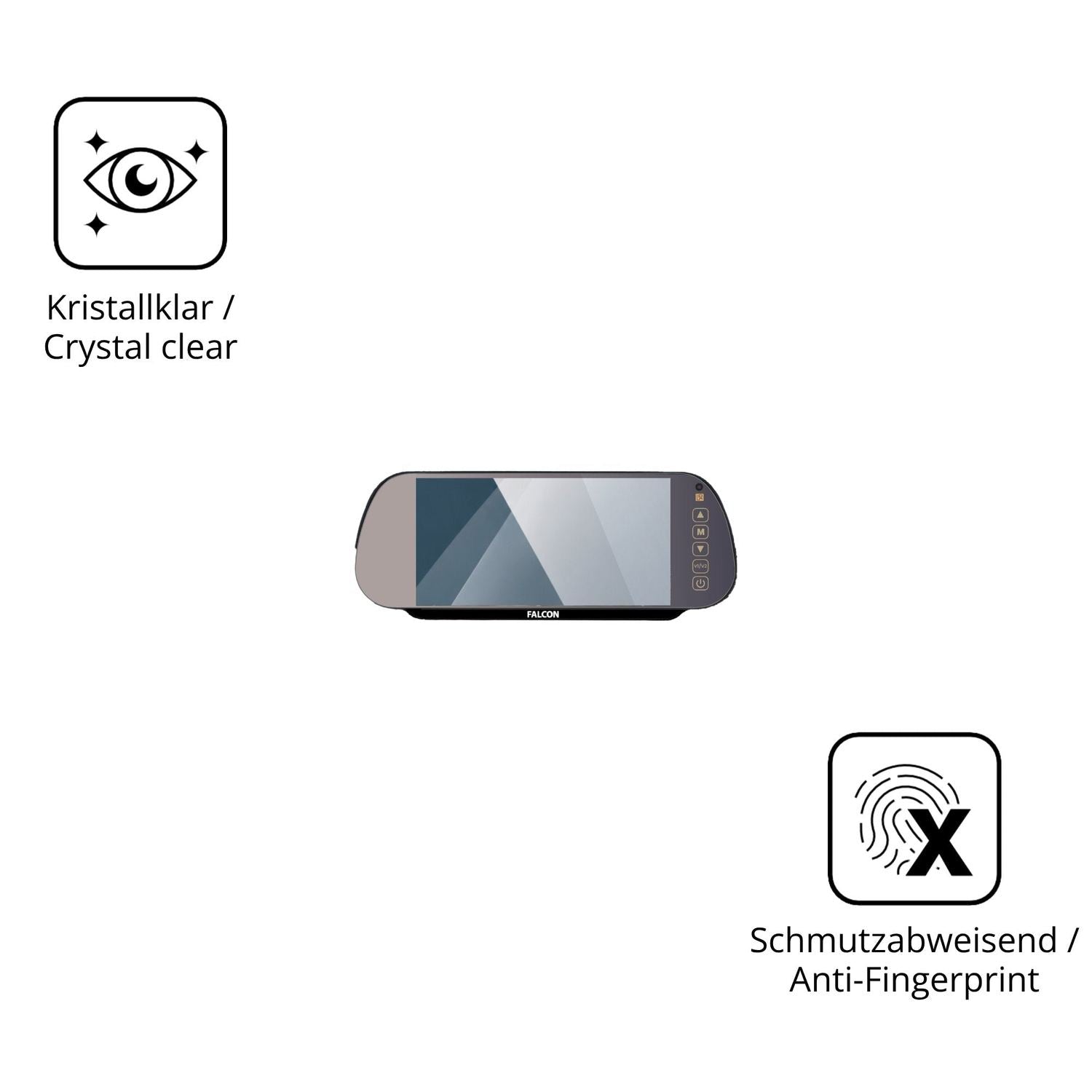 Flexible TPU-Folie passend zugeschnitten für Falcon Mirror FN-HDMWC7, vollständige Abdeckung