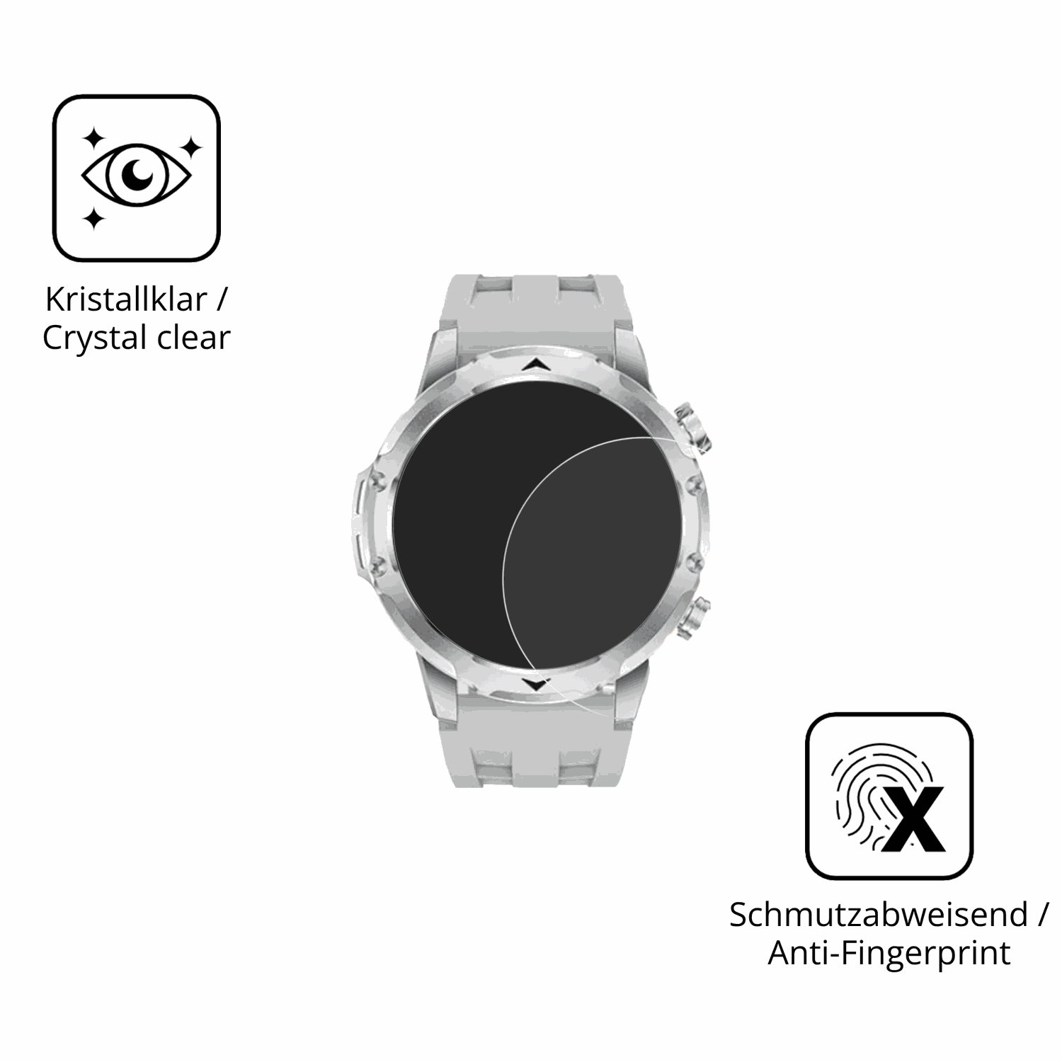 Flexible TPU-Folie passend zugeschnitten für FitVigor Smartwatch 1.53 Zoll, vollständige Abdeckung
