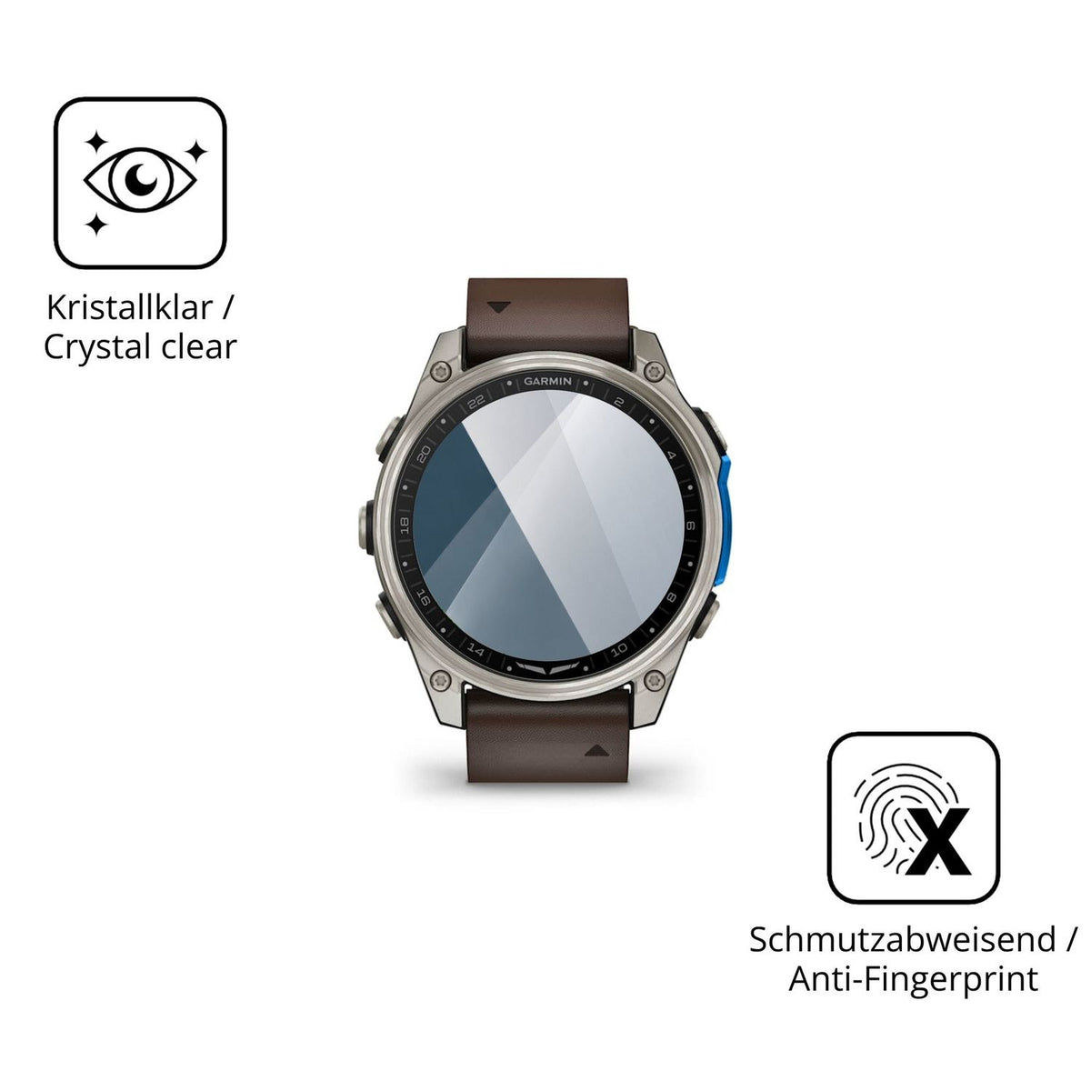 Flexible TPU-Folie passend zugeschnitten für Garmin D2 Mach 2 47mm, vollständige Abdeckung