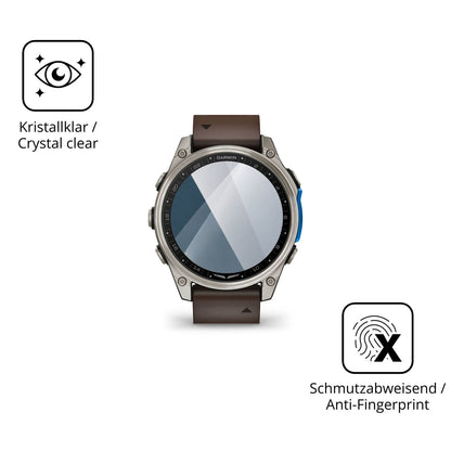Flexible TPU-Folie passend zugeschnitten für Garmin D2 Mach 2 47mm, vollständige Abdeckung