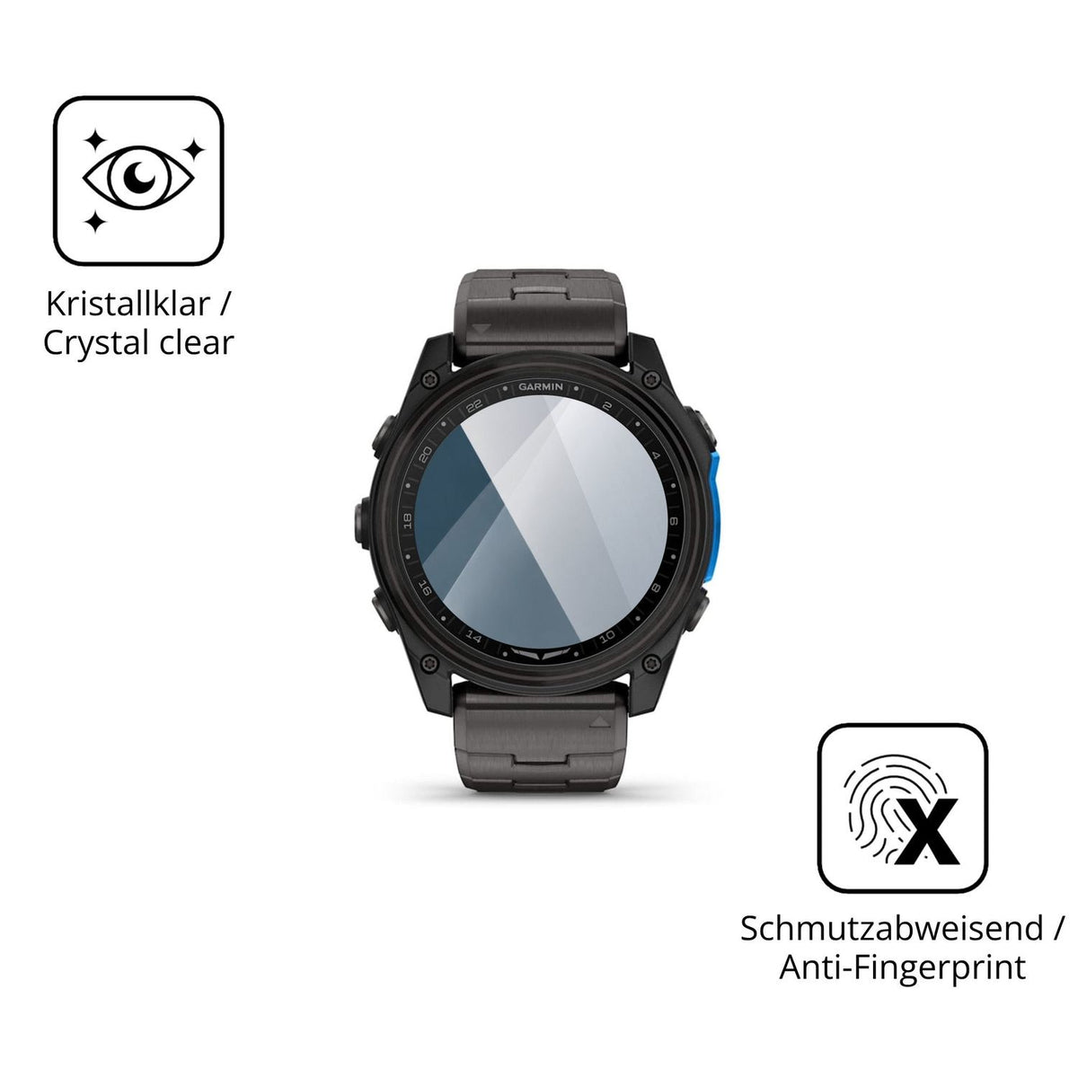Flexible TPU-Folie passend zugeschnitten für Garmin D2 Mach 2 51mm, vollständige Abdeckung