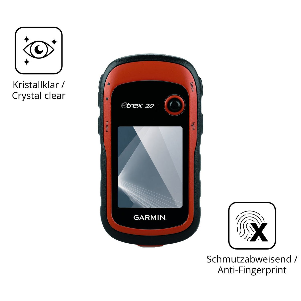 Flexible TPU-Folie passend zugeschnitten für Garmin eTrex 20, vollständige Abdeckung