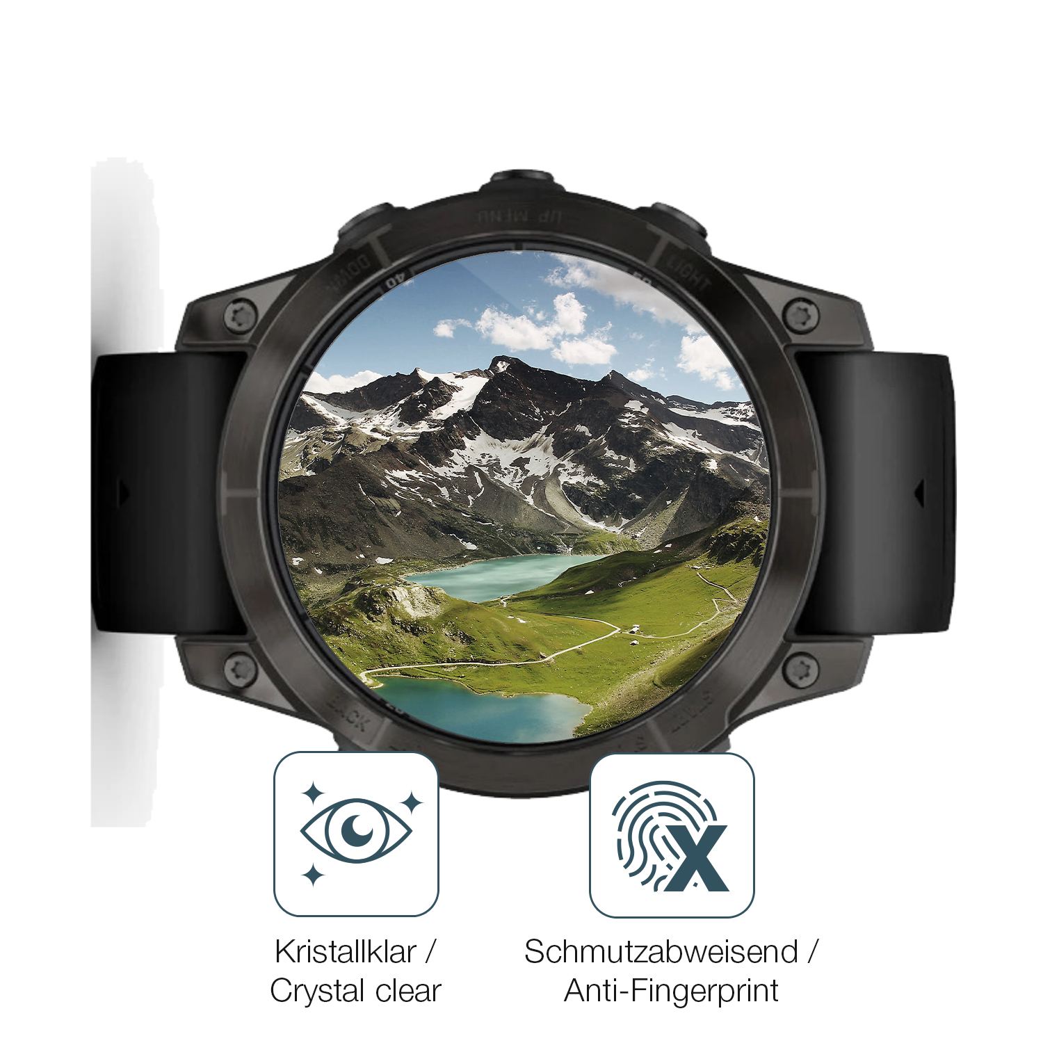 Flexible TPU-Folie passend zugeschnitten für Garmin Fenix 7 Pro 51mm, vollständige Abdeckung