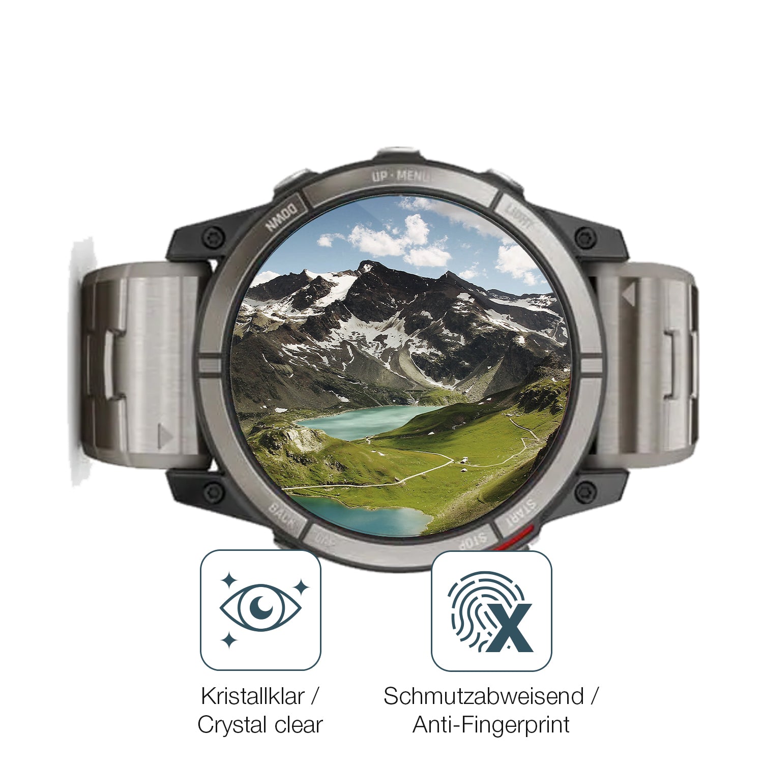 Schutz gegen Kratzer auf dem Garmin quatix 7X Glas durch Schlüssel oder Ähnliches