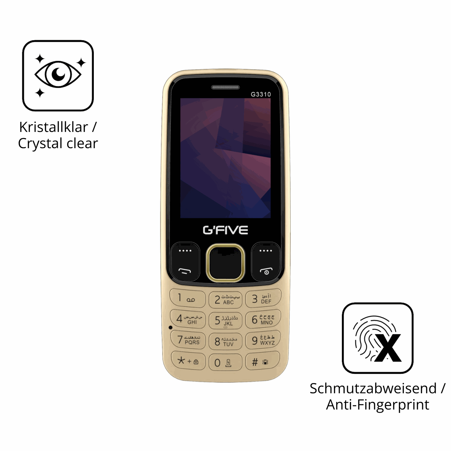 Flexible TPU-Folie passend zugeschnitten für GFive G3310 New, vollständige Abdeckung
