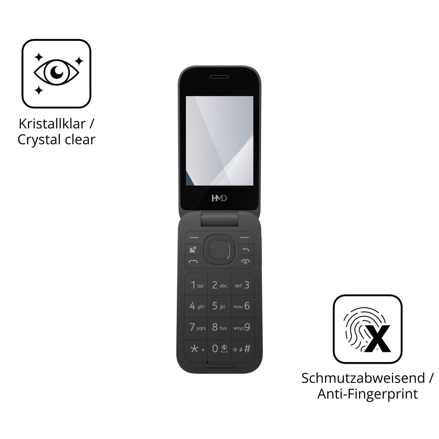 Flexible TPU-Folie passend zugeschnitten für HMD 2660 Flip 4G, vollständige Abdeckung