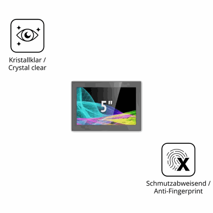 Flexible TPU-Folie passend zugeschnitten für HMI Ultratronik Glass Touch Front 5 Zoll, vollständige Abdeckung