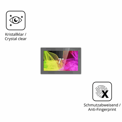 Flexible TPU-Folie passend zugeschnitten für HMI Ultratronik Glass Touch Front 7 Zoll, vollständige Abdeckung