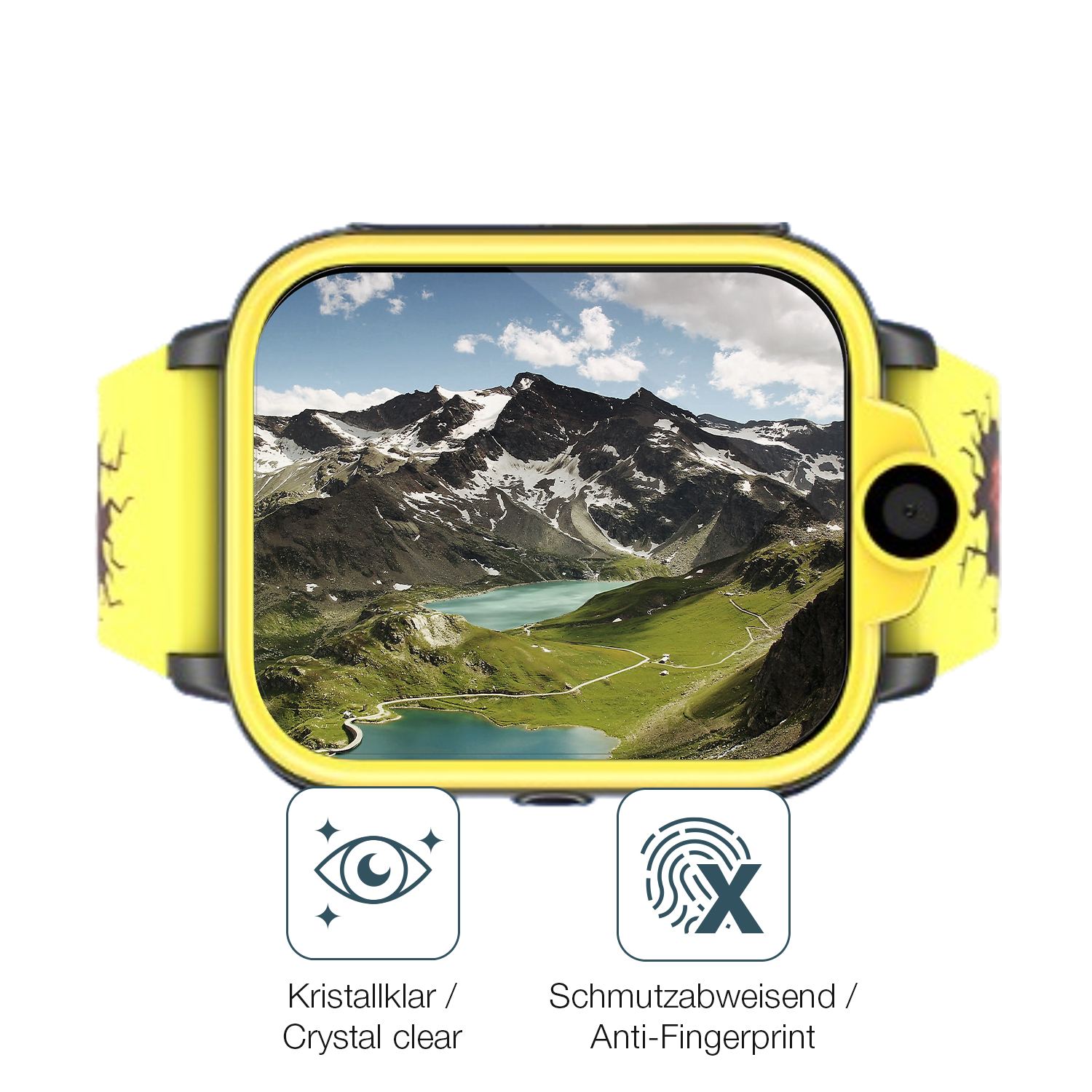 Schutz gegen Kratzer auf dem Iowodo XT23-BK Smartwatch Kinder Glas durch Schlüssel oder Ähnliches