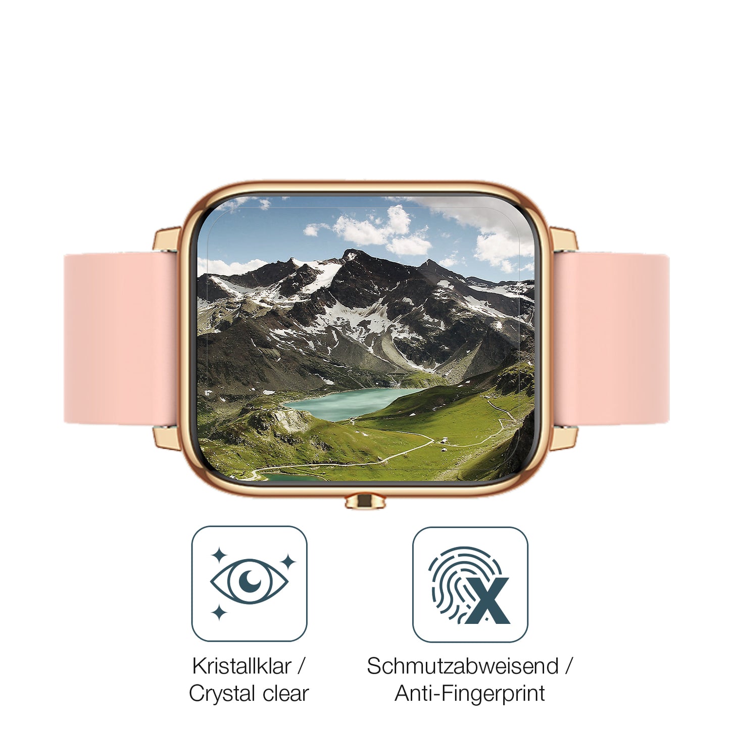 Flexible TPU-Folie passend zugeschnitten für Kalinco CS201C Smartwatch, vollständige Abdeckung
