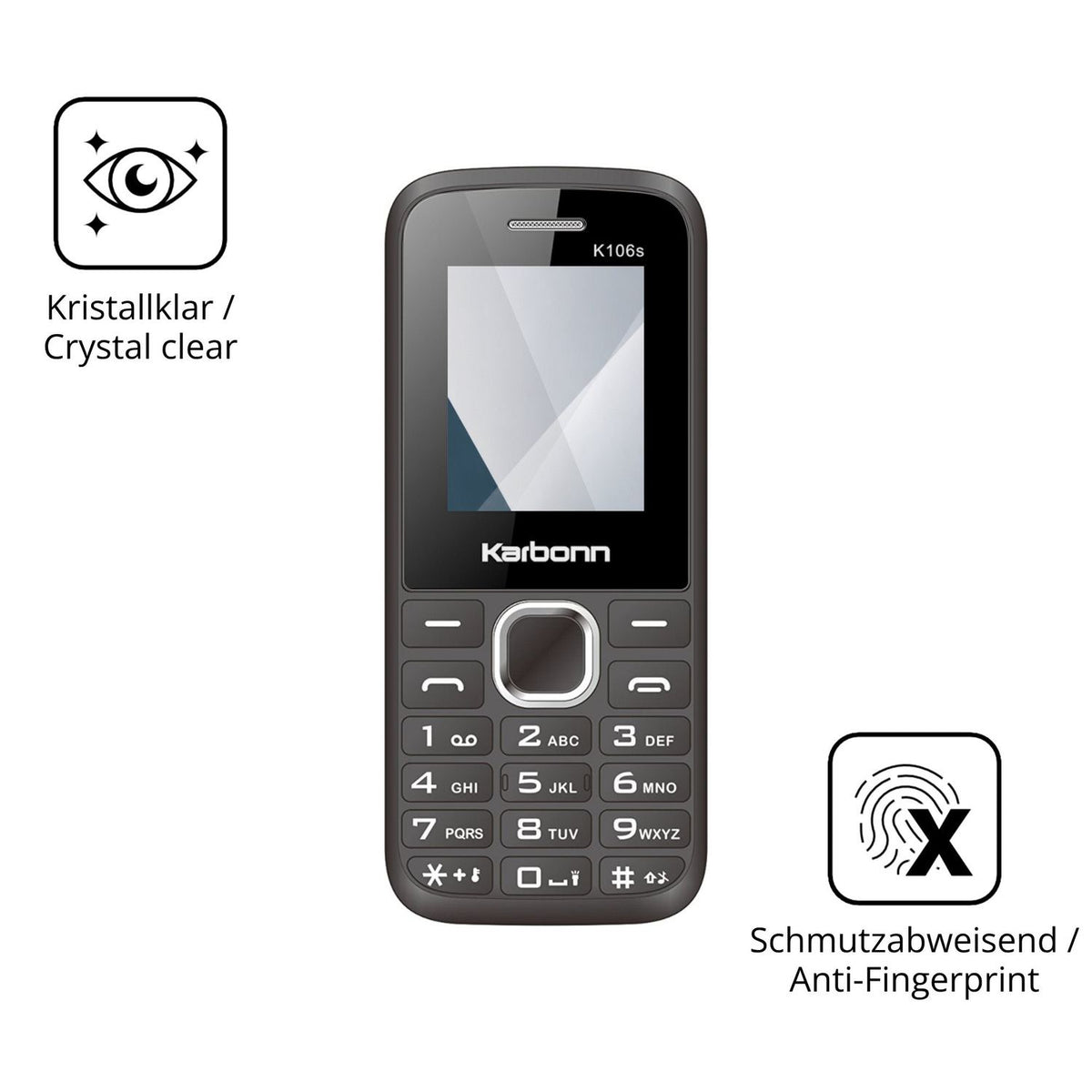 Flexible TPU-Folie passend zugeschnitten für Karbonn K106s, vollständige Abdeckung