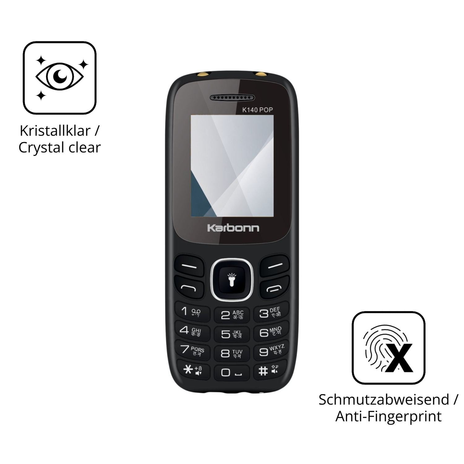 Flexible TPU-Folie passend zugeschnitten für Karbonn K140 Pop, vollständige Abdeckung