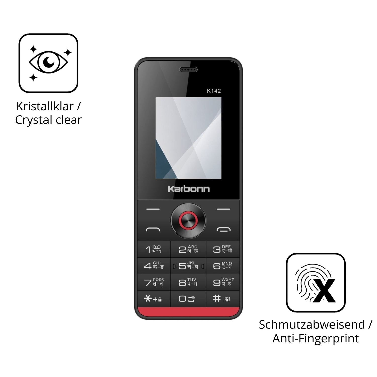 Flexible TPU-Folie passend zugeschnitten für Karbonn K142, vollständige Abdeckung