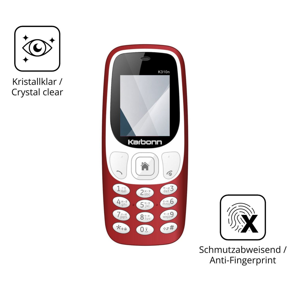 Flexible TPU-Folie passend zugeschnitten für Karbonn K310n, vollständige Abdeckung
