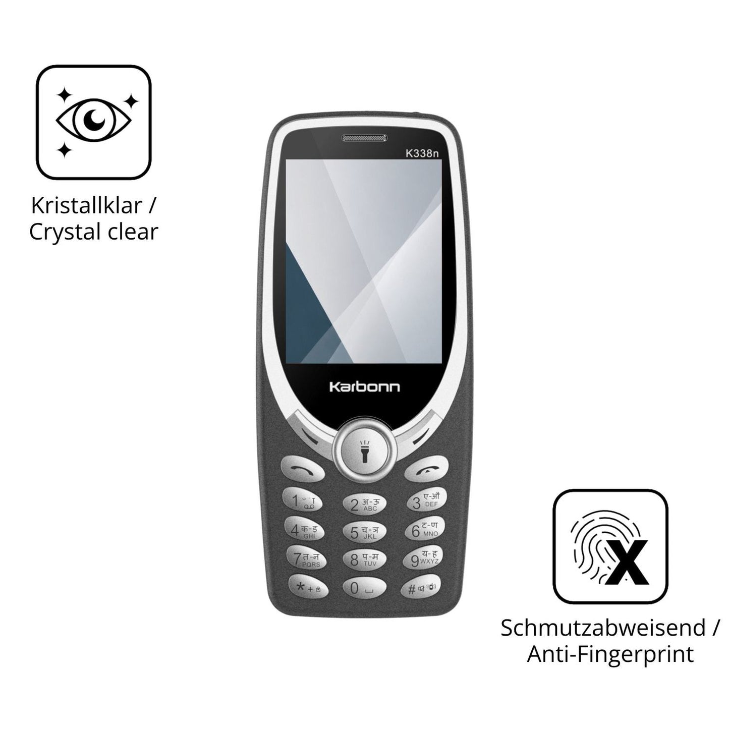 Flexible TPU-Folie passend zugeschnitten für Karbonn K338n, vollständige Abdeckung