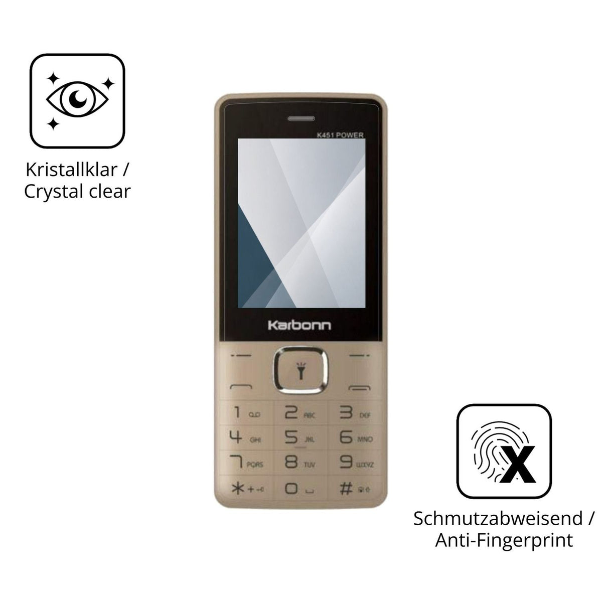 Flexible TPU-Folie passend zugeschnitten für Karbonn K451 Power, vollständige Abdeckung