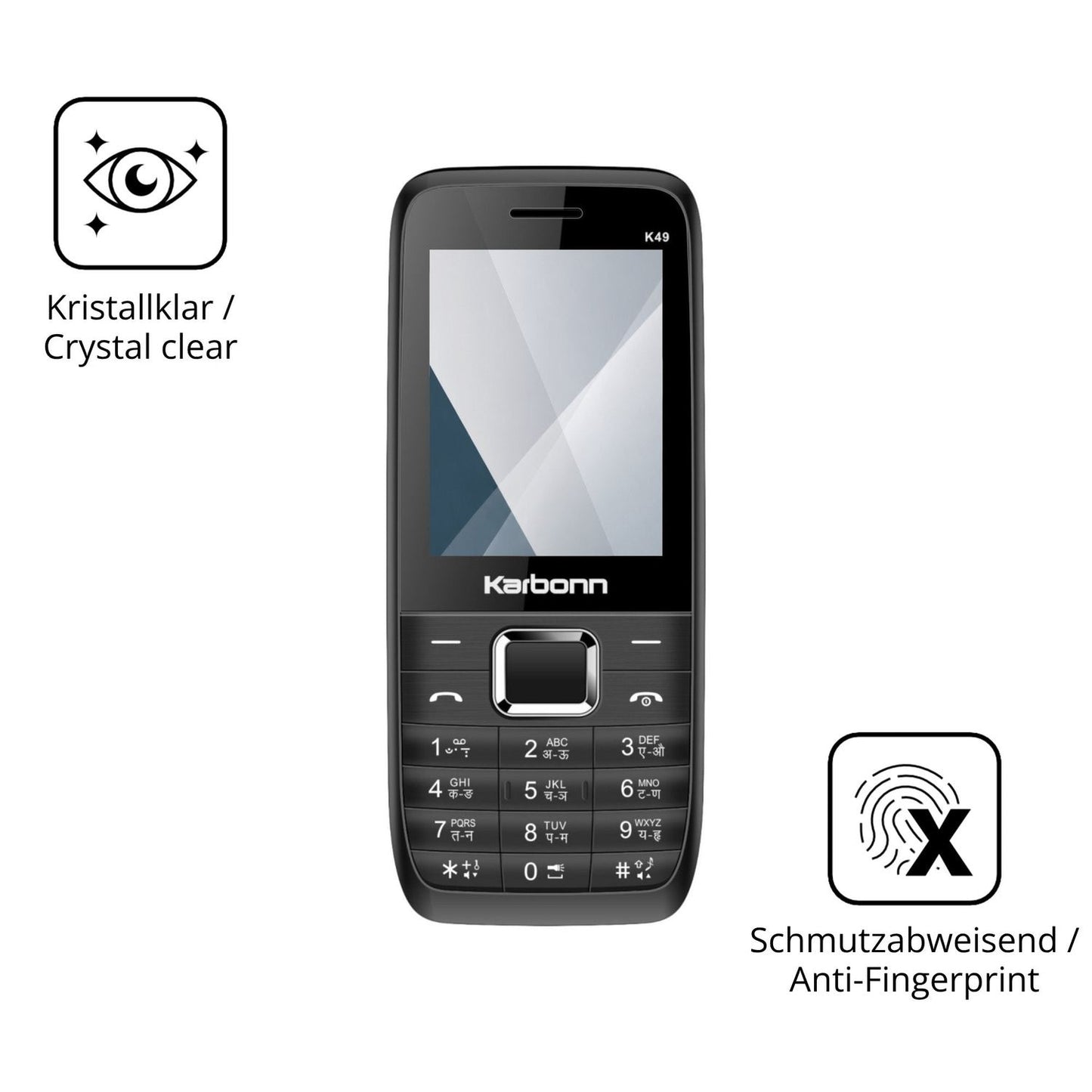 Flexible TPU-Folie passend zugeschnitten für Karbonn K49, vollständige Abdeckung