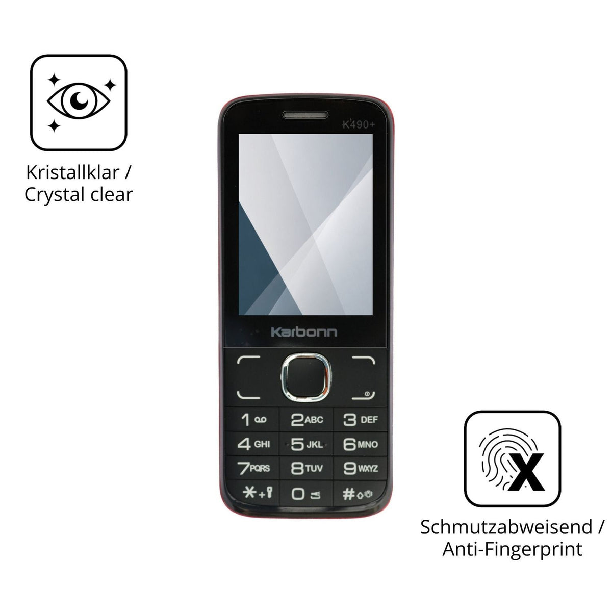 Flexible TPU-Folie passend zugeschnitten für Karbonn K490 Plus, vollständige Abdeckung