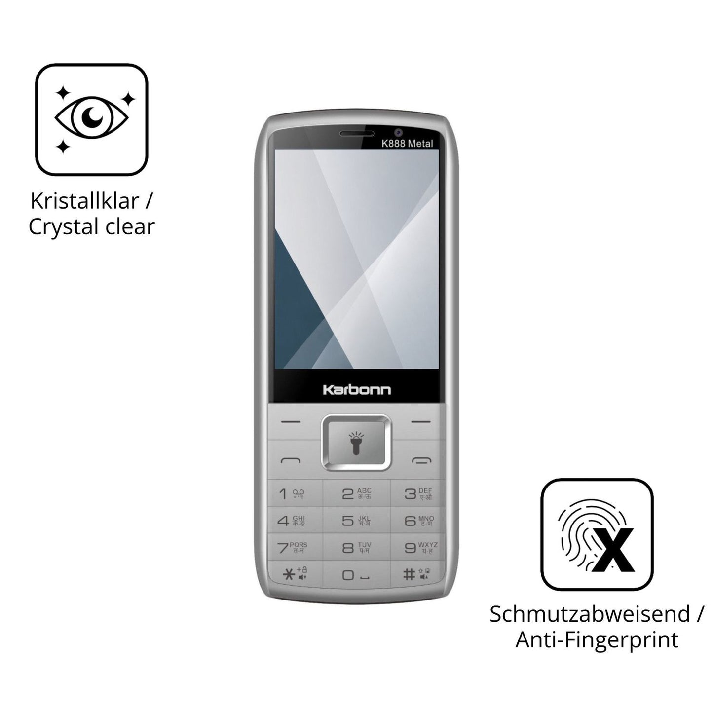 Flexible TPU-Folie passend zugeschnitten für Karbonn K888 Metal, vollständige Abdeckung