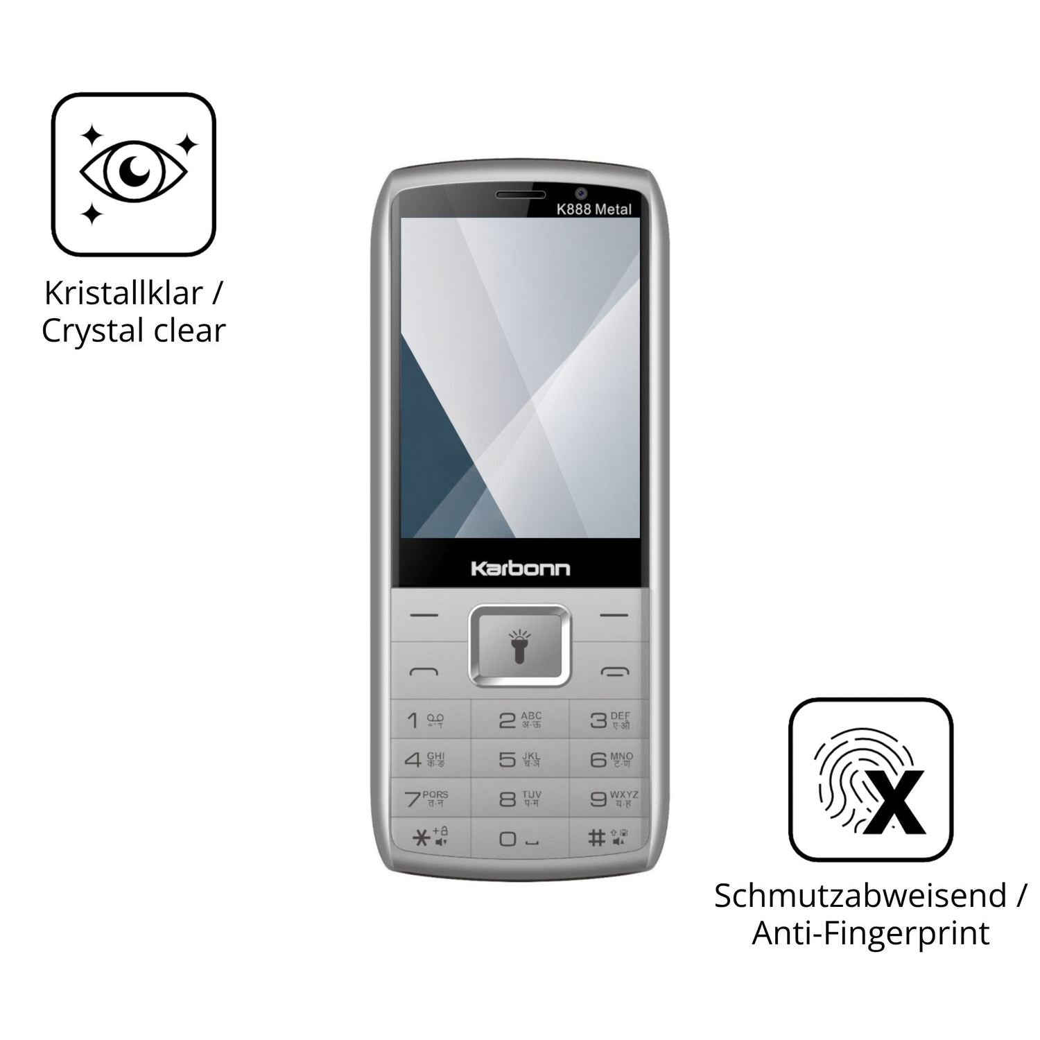Flexible TPU-Folie passend zugeschnitten für Karbonn K888 Metal, vollständige Abdeckung