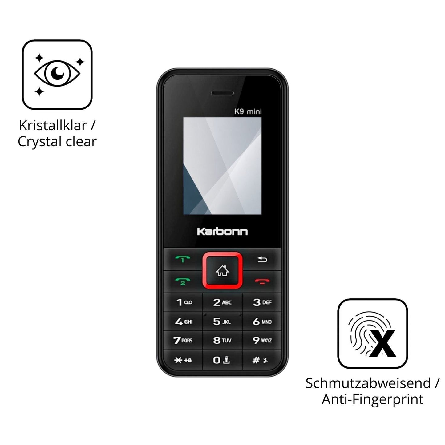 Flexible TPU-Folie passend zugeschnitten für Karbonn K9 Mini, vollständige Abdeckung