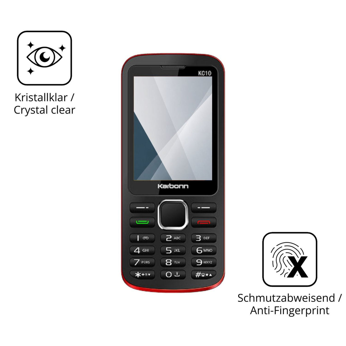 Flexible TPU-Folie passend zugeschnitten für Karbonn KC10, vollständige Abdeckung
