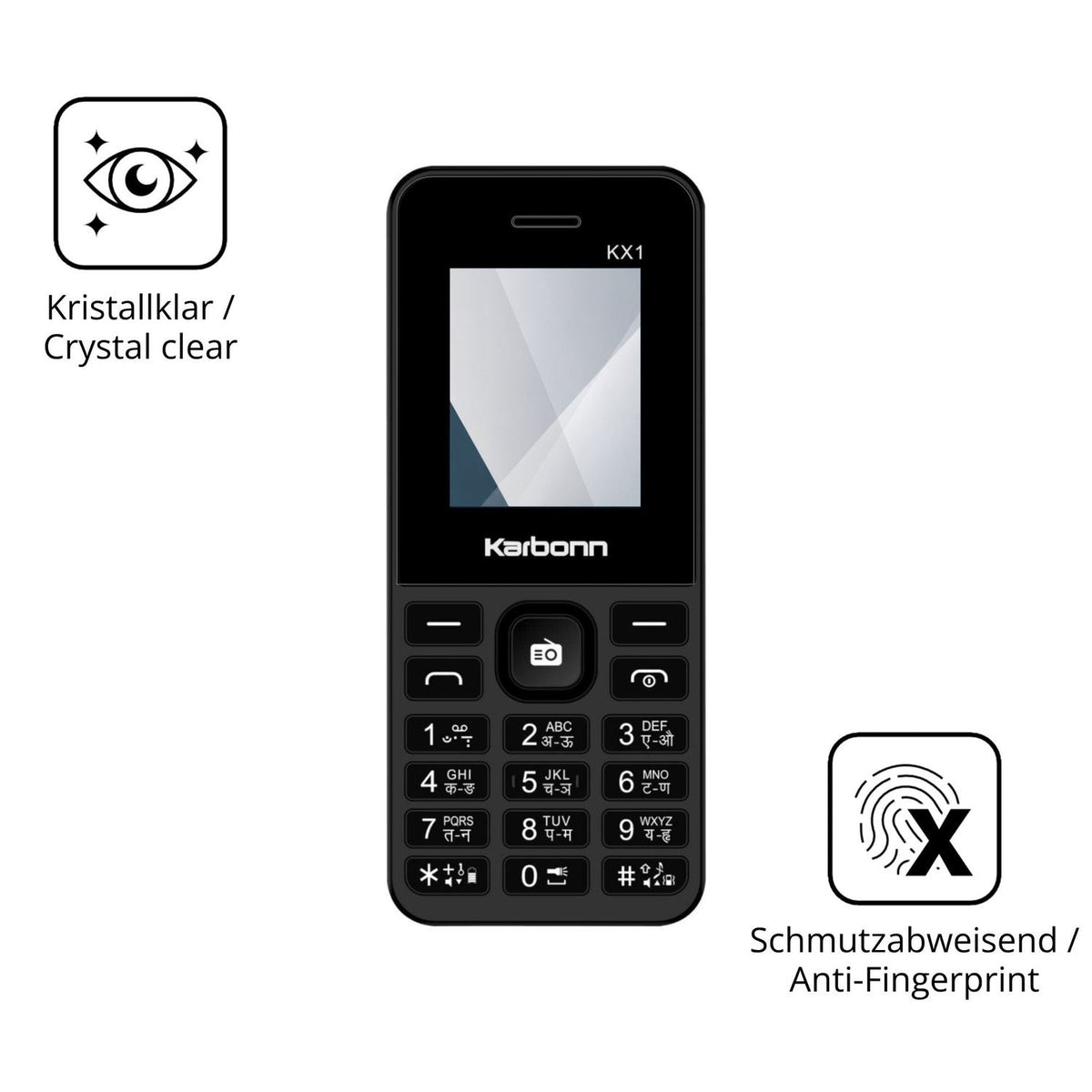 Flexible TPU-Folie passend zugeschnitten für Karbonn KX1, vollständige Abdeckung