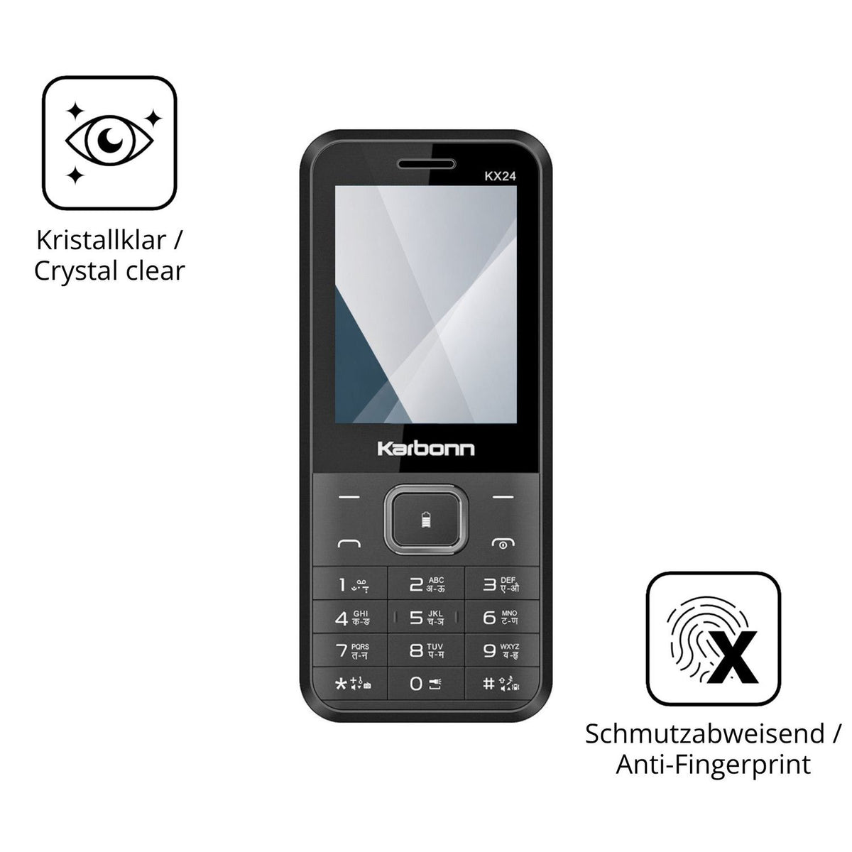 Flexible TPU-Folie passend zugeschnitten für Karbonn KX24, vollständige Abdeckung