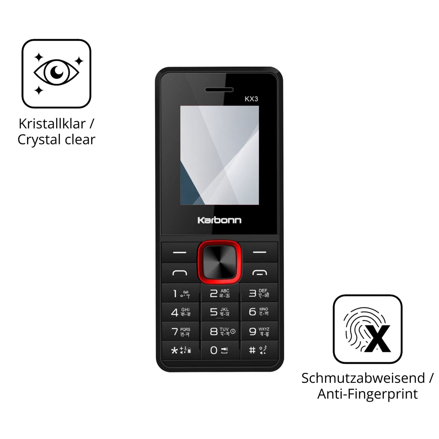 Flexible TPU-Folie passend zugeschnitten für Karbonn KX3, vollständige Abdeckung
