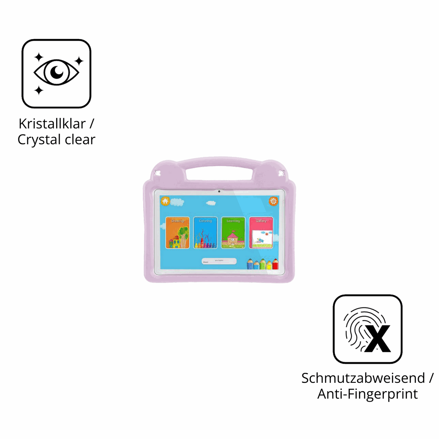 Flexible TPU-Folie passend zugeschnitten für LETGOSPT Kids Tablet 10.1, vollständige Abdeckung