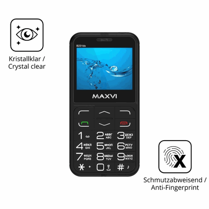 Flexible TPU-Folie passend zugeschnitten für Maxvi B231ds, vollständige Abdeckung