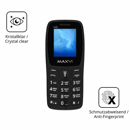 Flexible TPU-Folie passend zugeschnitten für Maxvi C45, vollständige Abdeckung