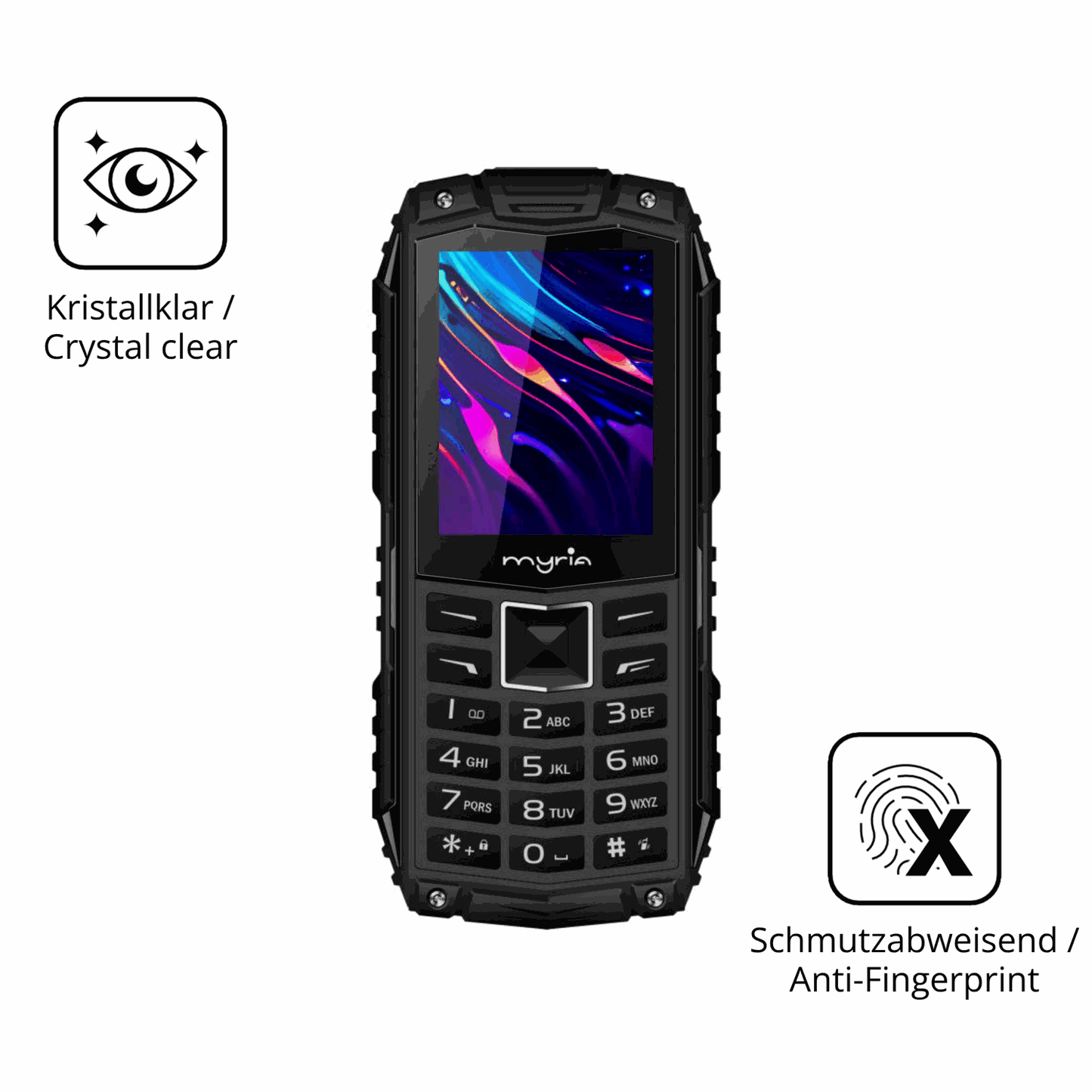 Flexible TPU-Folie passend zugeschnitten für Myria Enduro 3G, vollständige Abdeckung