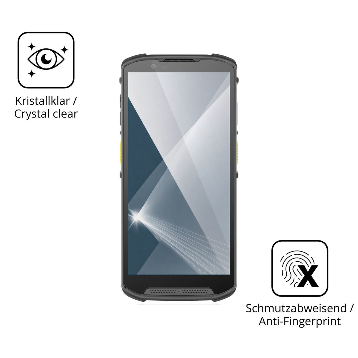Flexible TPU-Folie passend zugeschnitten für Newland MT95 Kambur Pro III, vollständige Abdeckung