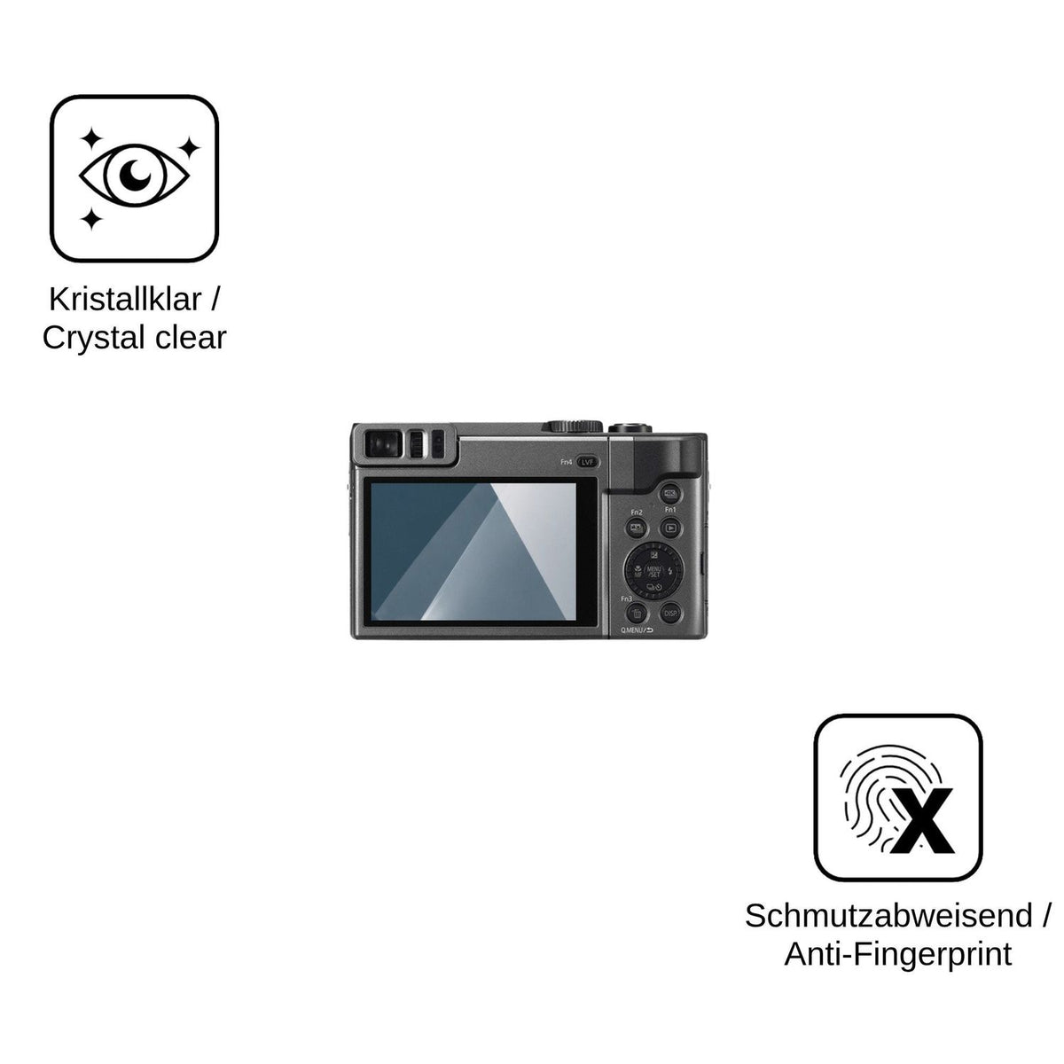 2x 9H Schutzfolie für Panasonic Lumix DC-TZ90 Panzerfolie