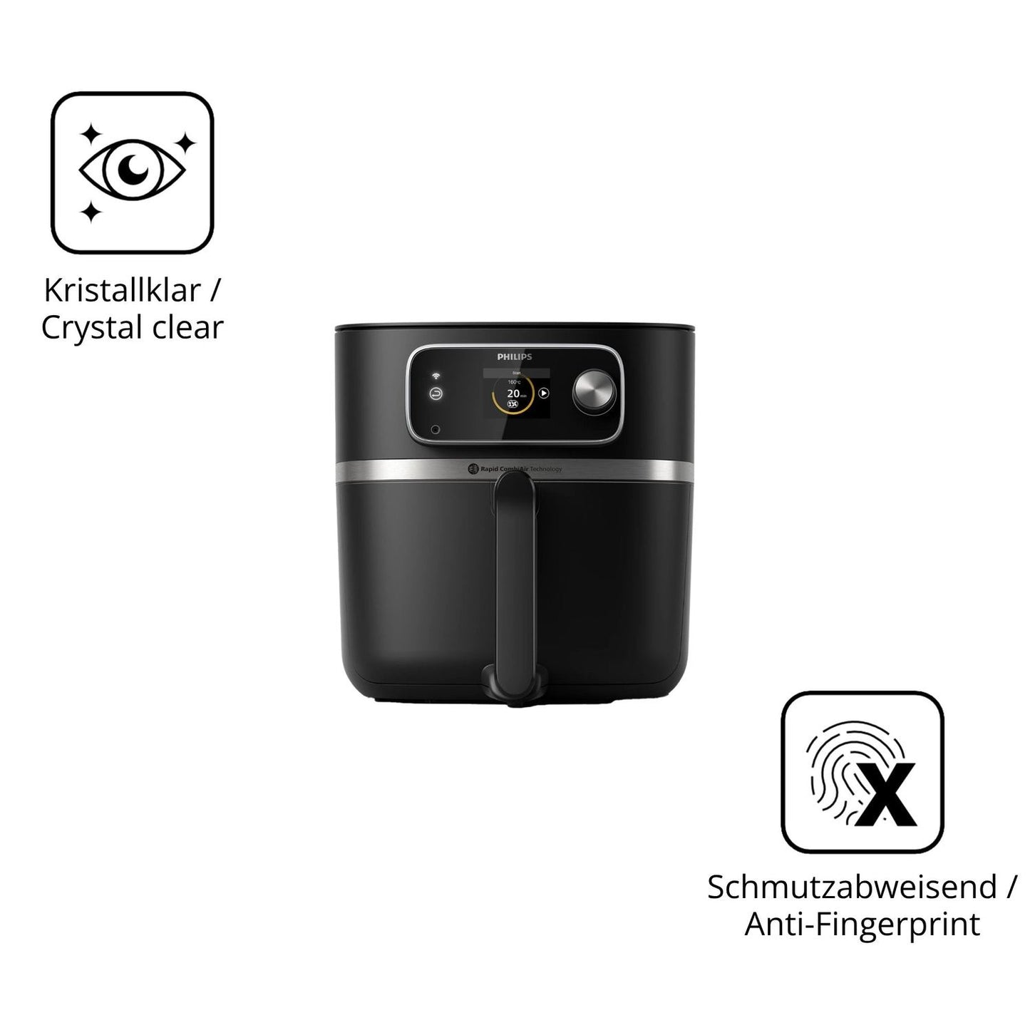 Flexible TPU-Folie passend zugeschnitten für Philips Airfryer HD9880/90, vollständige Abdeckung