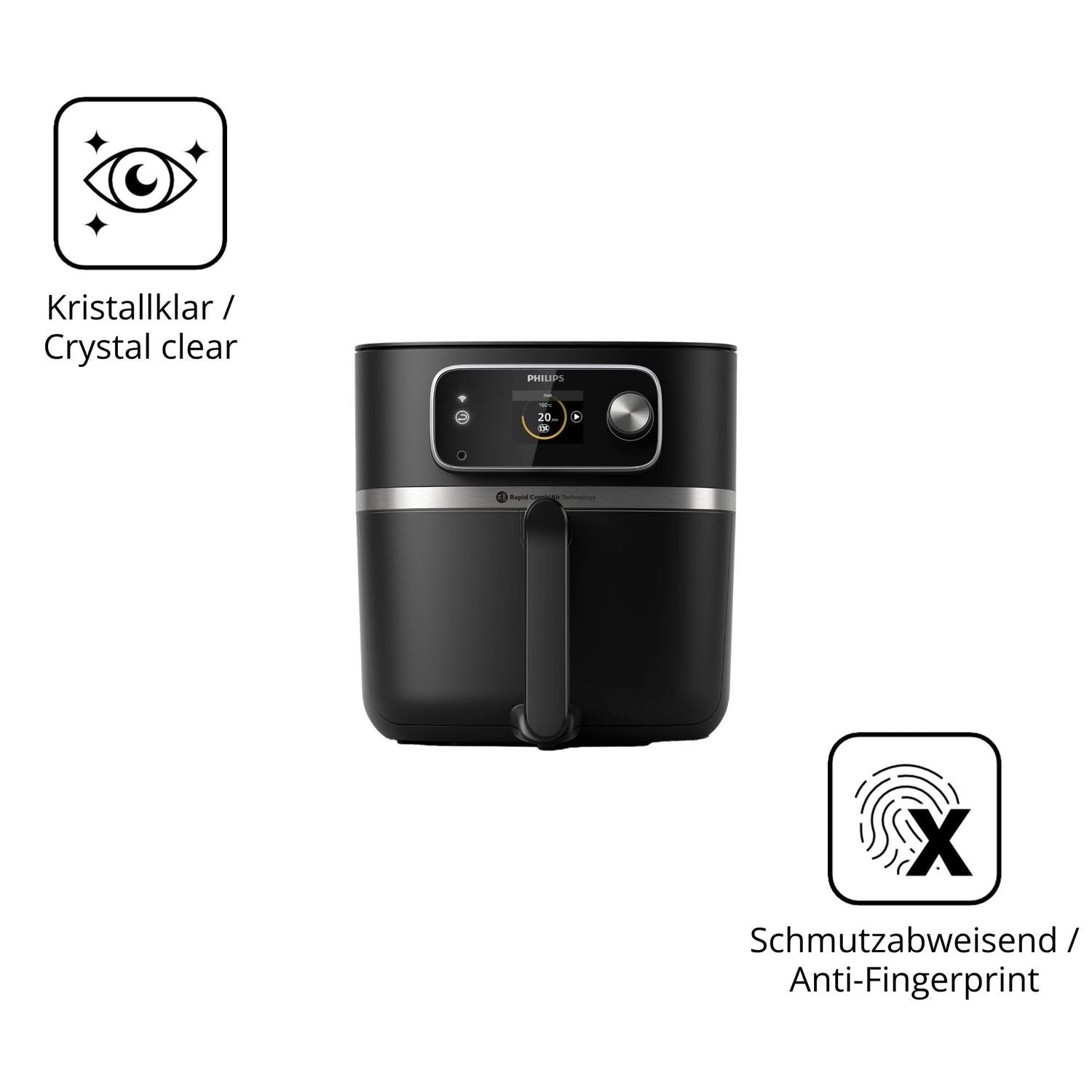 Flexible TPU-Folie passend zugeschnitten für Philips Airfryer HD9880/90, vollständige Abdeckung
