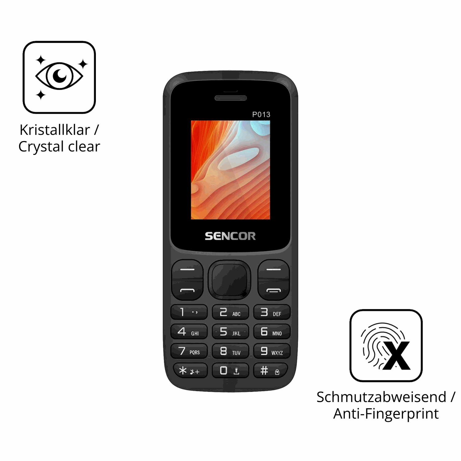 Flexible TPU-Folie passend zugeschnitten f�r Sencor Element P013, vollst�ndige Abdeckung